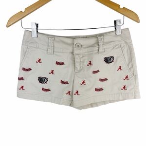 E5 College Classics Alabama Crimson Tide Low-Rise Khaki Shorts Size 1